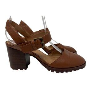 Madewell The Claudie Heeled Leather Lugsole Mary Jane W/ Adjustable Straps Sz 7